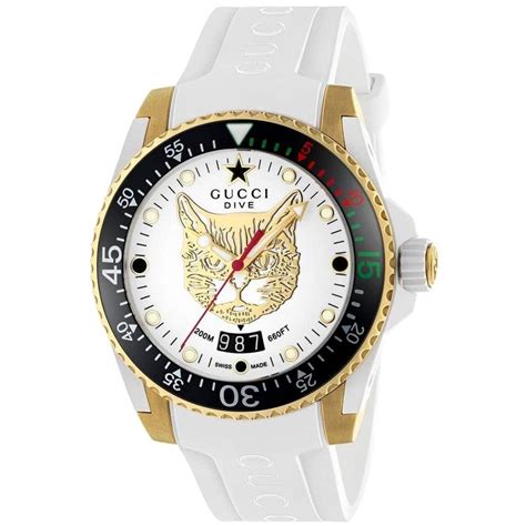 gucci dive watch white dial|Gucci dive men's watch.